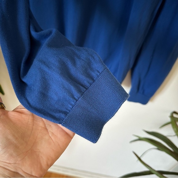 Hugo Boss Blue Knit Cotton Crewneck Sweater Size L - Picture 6 of 8